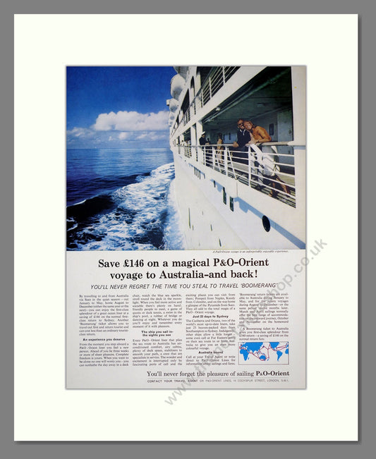 P and O - Orient Lines. Vintage Advert 1964 (ref AD303000)