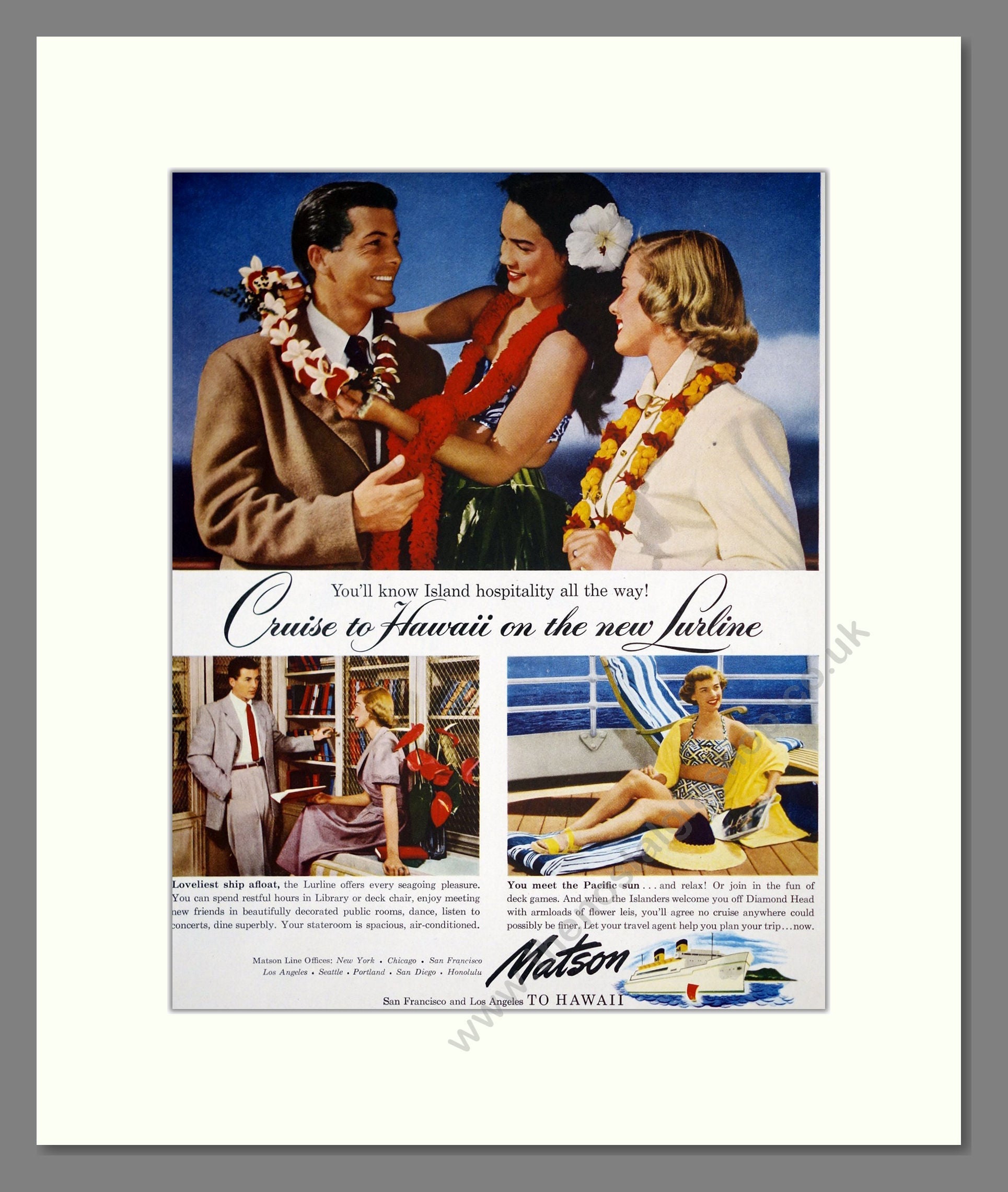 Matson - Cruise To Hawaii. Vintage Advert 1949 (ref AD303008)
