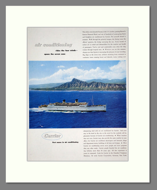 Carrier - Ship Air Conditioning. Vintage Advert 1953 (ref AD303010)