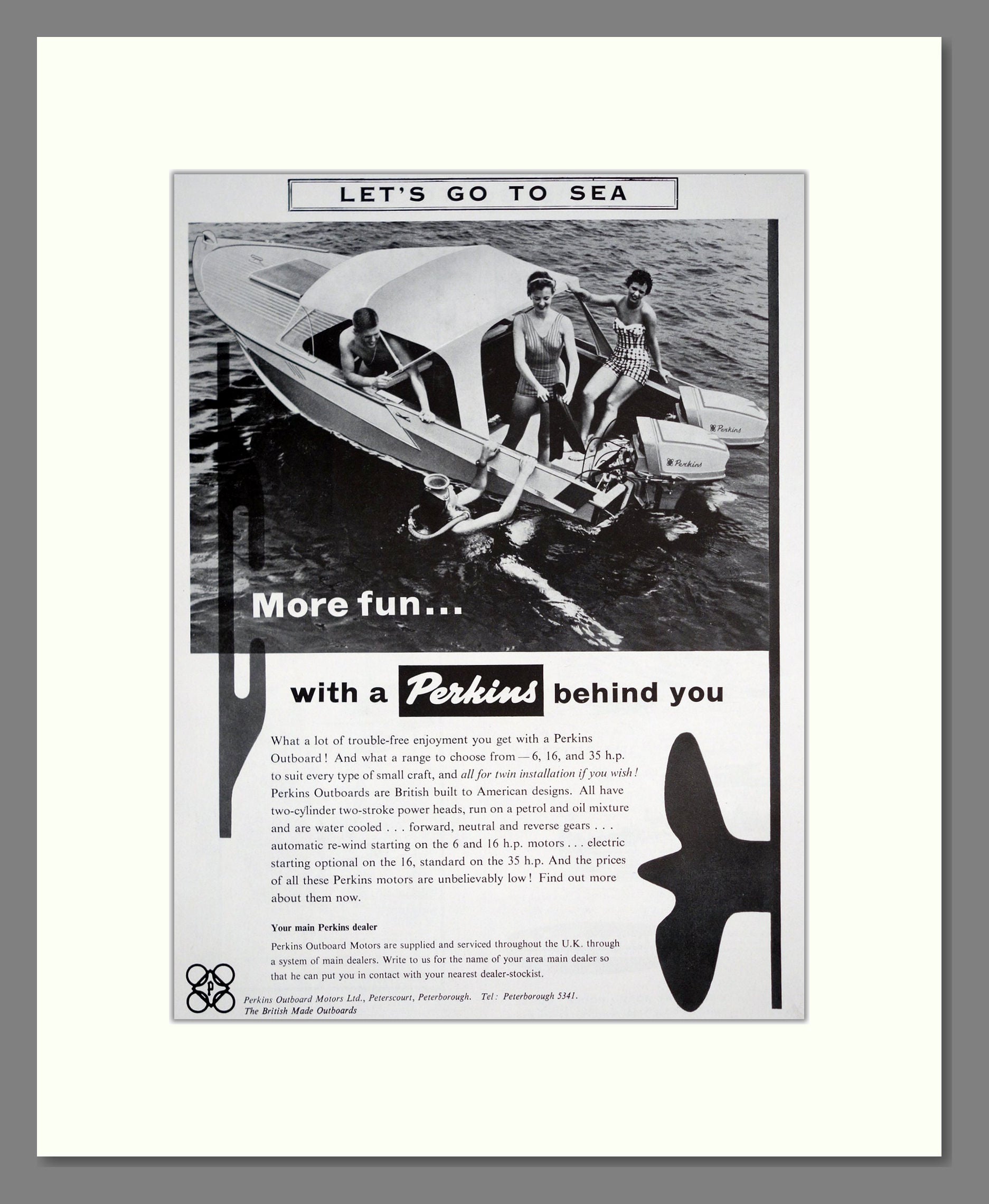 Perkins - Outboard Motors. Vintage Advert 1960 (ref AD303038)