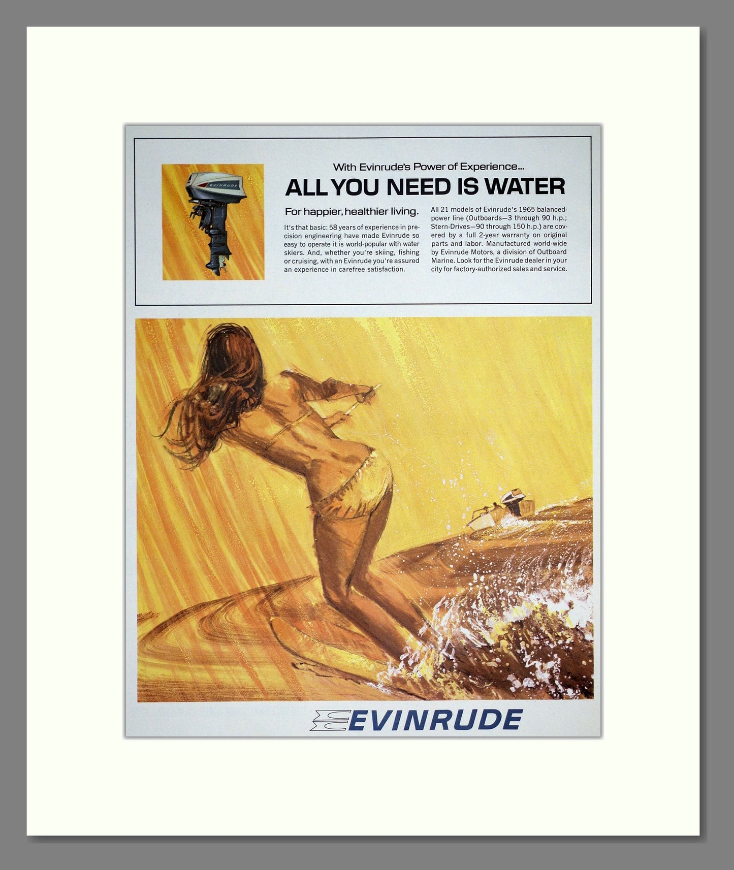 Evinrude - Outboard Motors. Vintage Advert 1965 (ref AD303043)