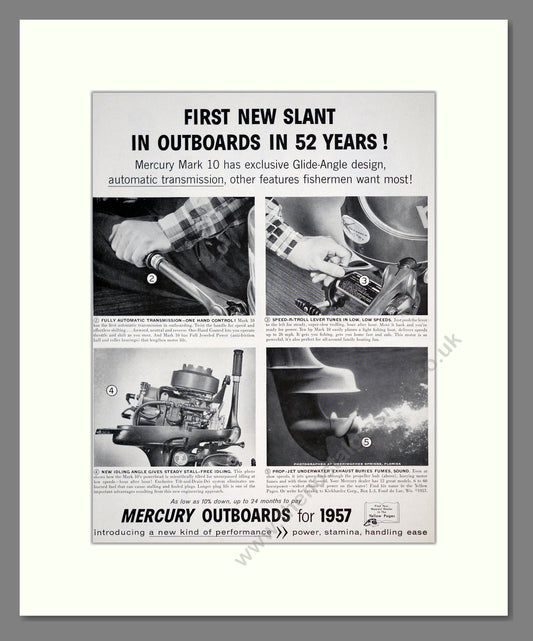 Mercury - Outboard Motors. Vintage Advert 1957 (ref AD303058)