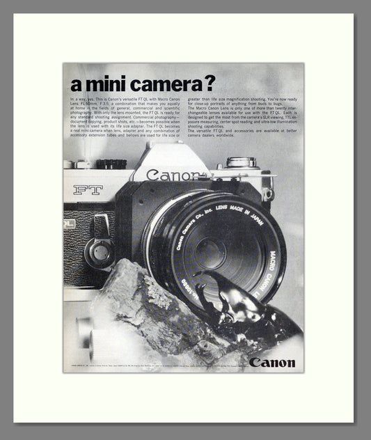 Canon - FT QL. Vintage Advert 1968 (ref AD303073)