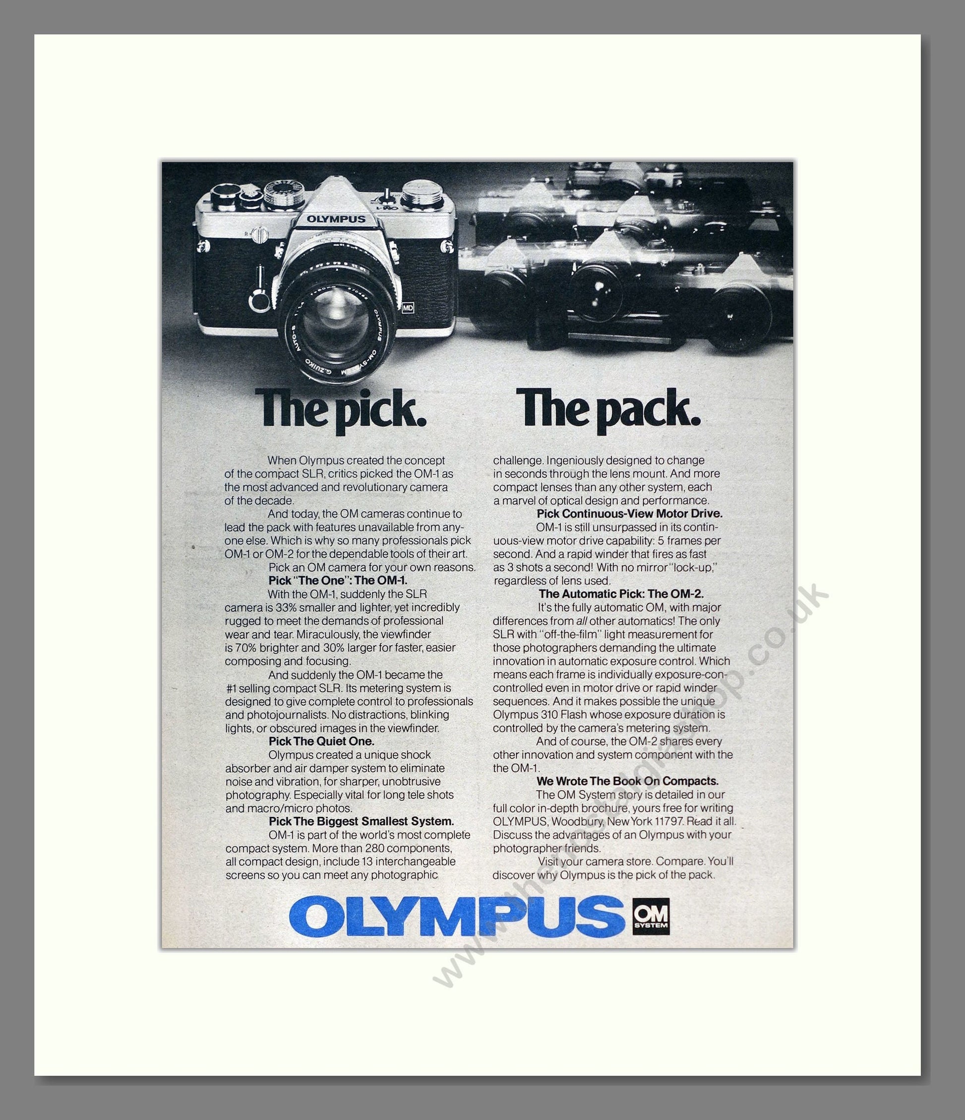 Olympus - OM SLR. Vintage Advert 1978 (ref AD303080)