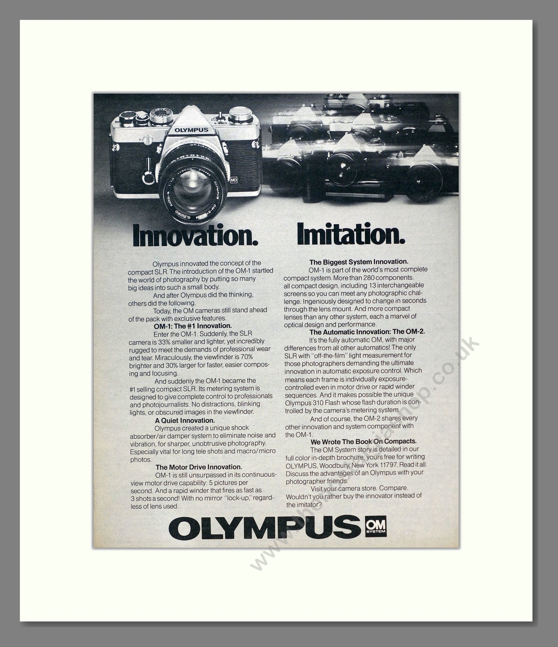 Olympus - OM SLR. Vintage Advert 1978 (ref AD303081)
