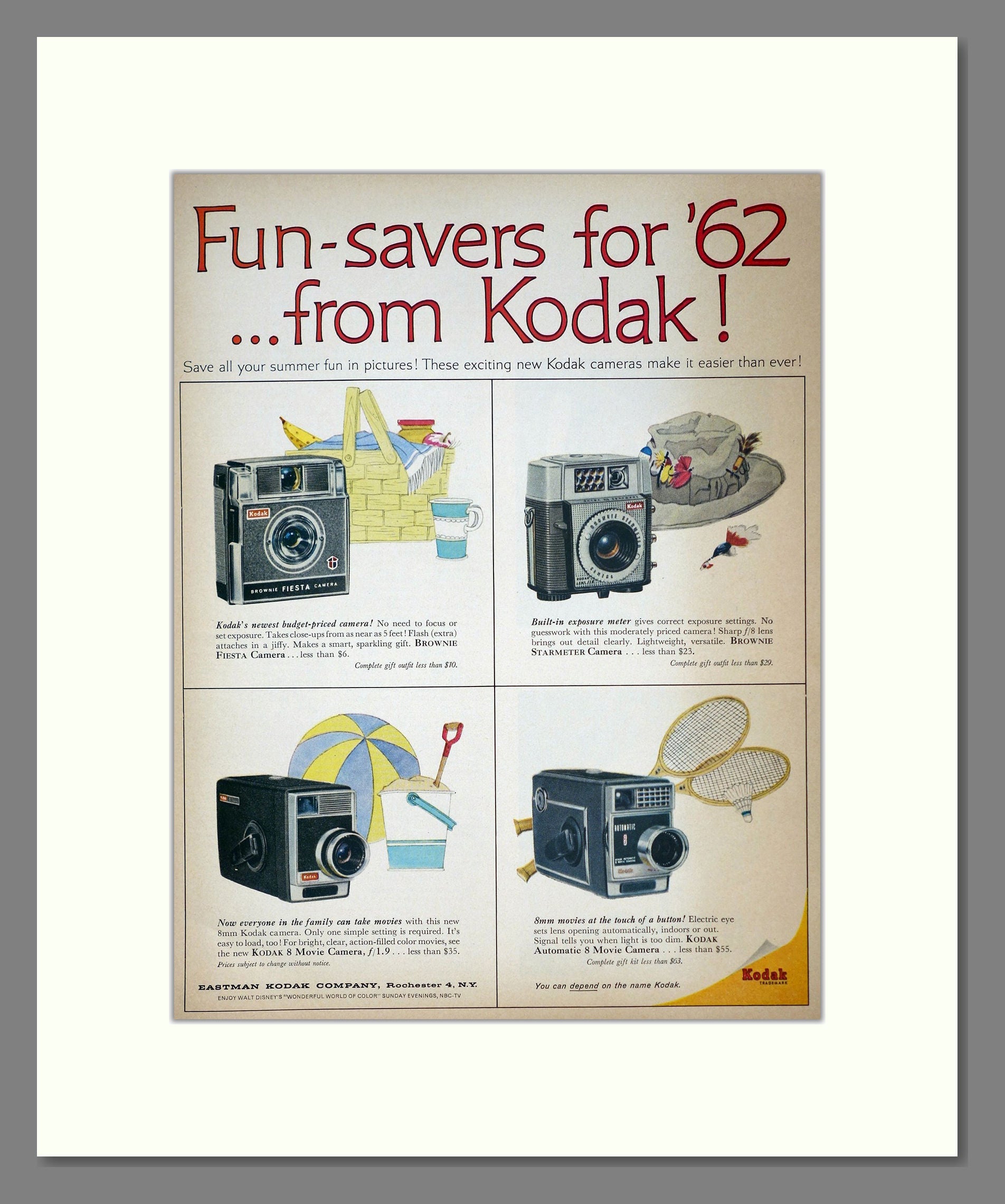 Kodak - Brownie and Kodak 8 Movie. Vintage Advert 1962 (ref AD303096)