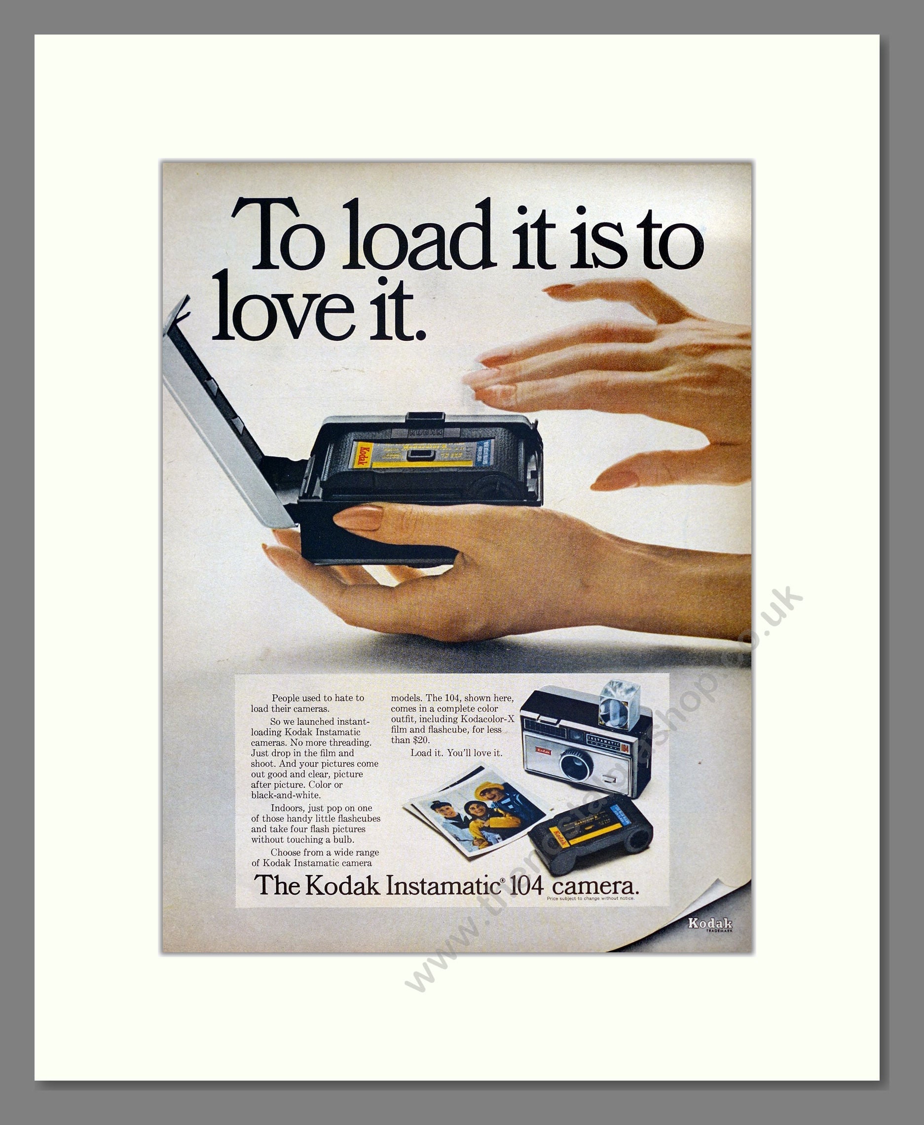 Kodak - Instamatic 104. Vintage Advert 1967 (ref AD303103)