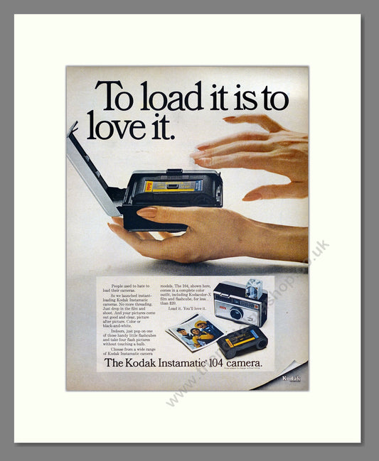 Kodak - Instamatic 104. Vintage Advert 1967 (ref AD303103)