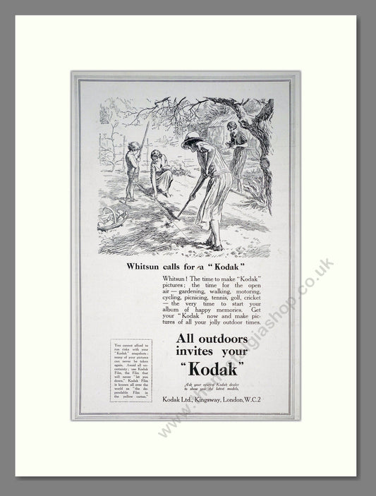 Kodak - Whitsun Calls For A Kodak. Vintage Advert 1925 (ref AD303110)