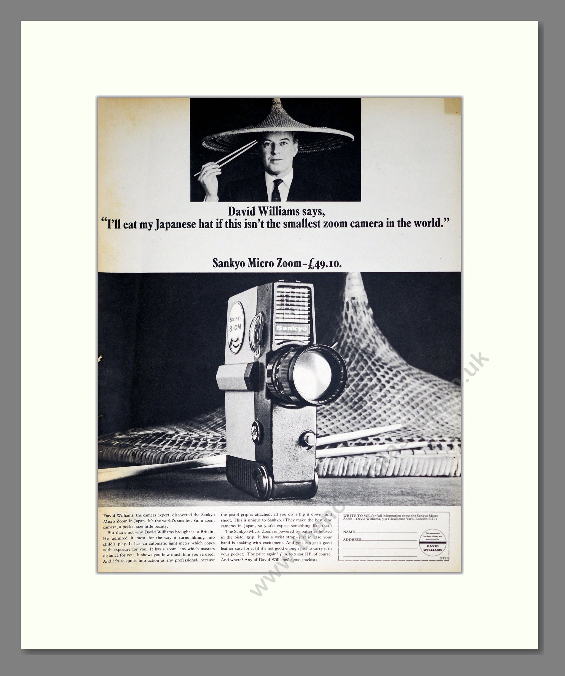 Sankyo - Micro Zoom. Vintage Advert 1966 (ref AD303122)