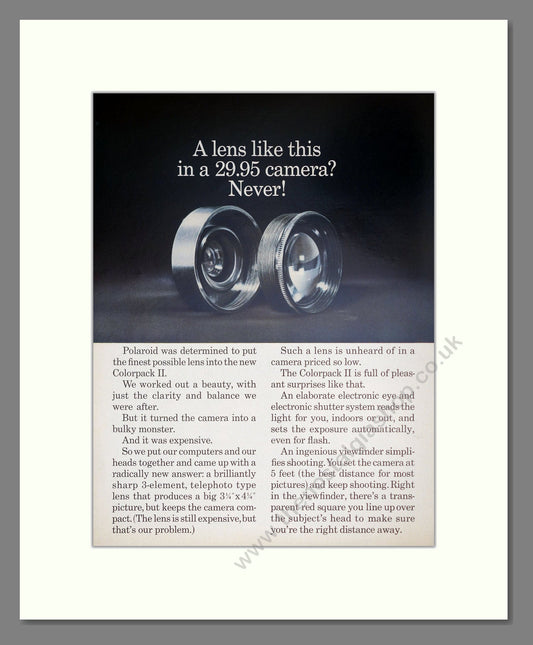 Polaroid - Colorpack II. Vintage Advert 1969 (ref AD303151)