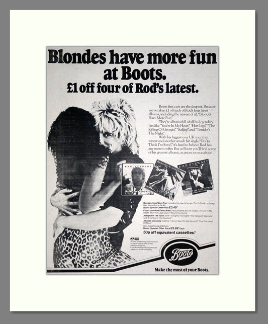 Rod Stewart - 3 Albums. Vintage Advert 1978 (ref AD19735)