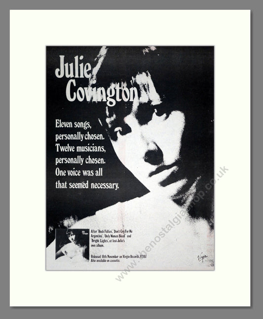 Julie Covington - Debut Album. Vintage Advert 1978 (ref AD19738)