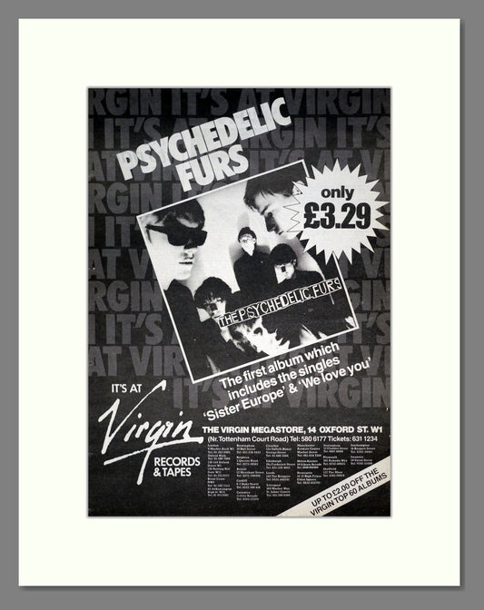 Psychedelic Furs - Debut Album. Vintage Advert 1980 (ref AD19779)