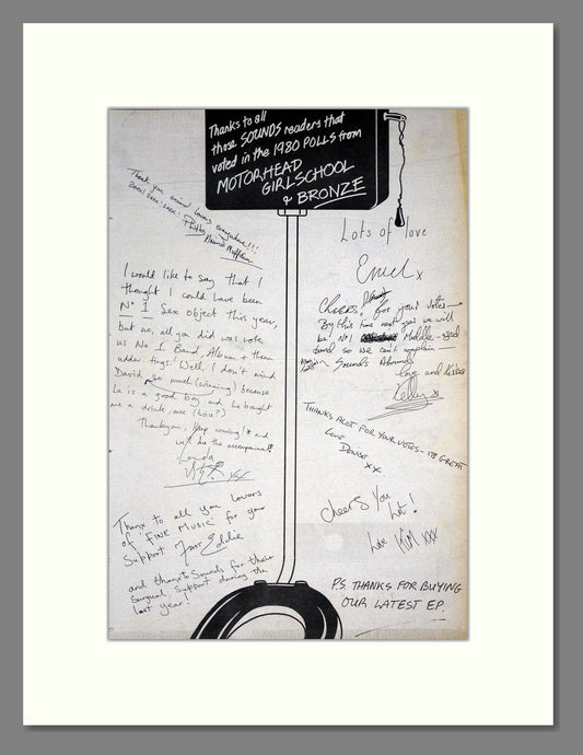 Motorhead - Thanks. Vintage Advert 1981 (ref AD19782)