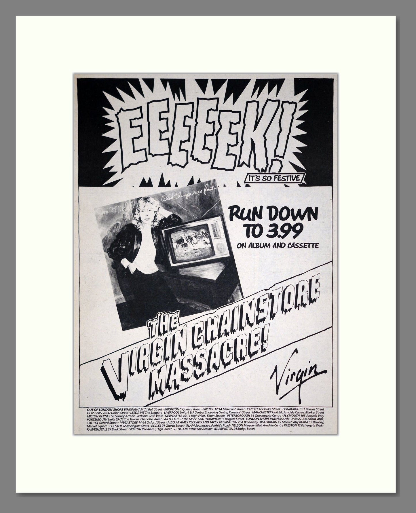 Joni Mitchell - Wild Things Run Fast. Vintage Advert 1982 (ref AD19789)