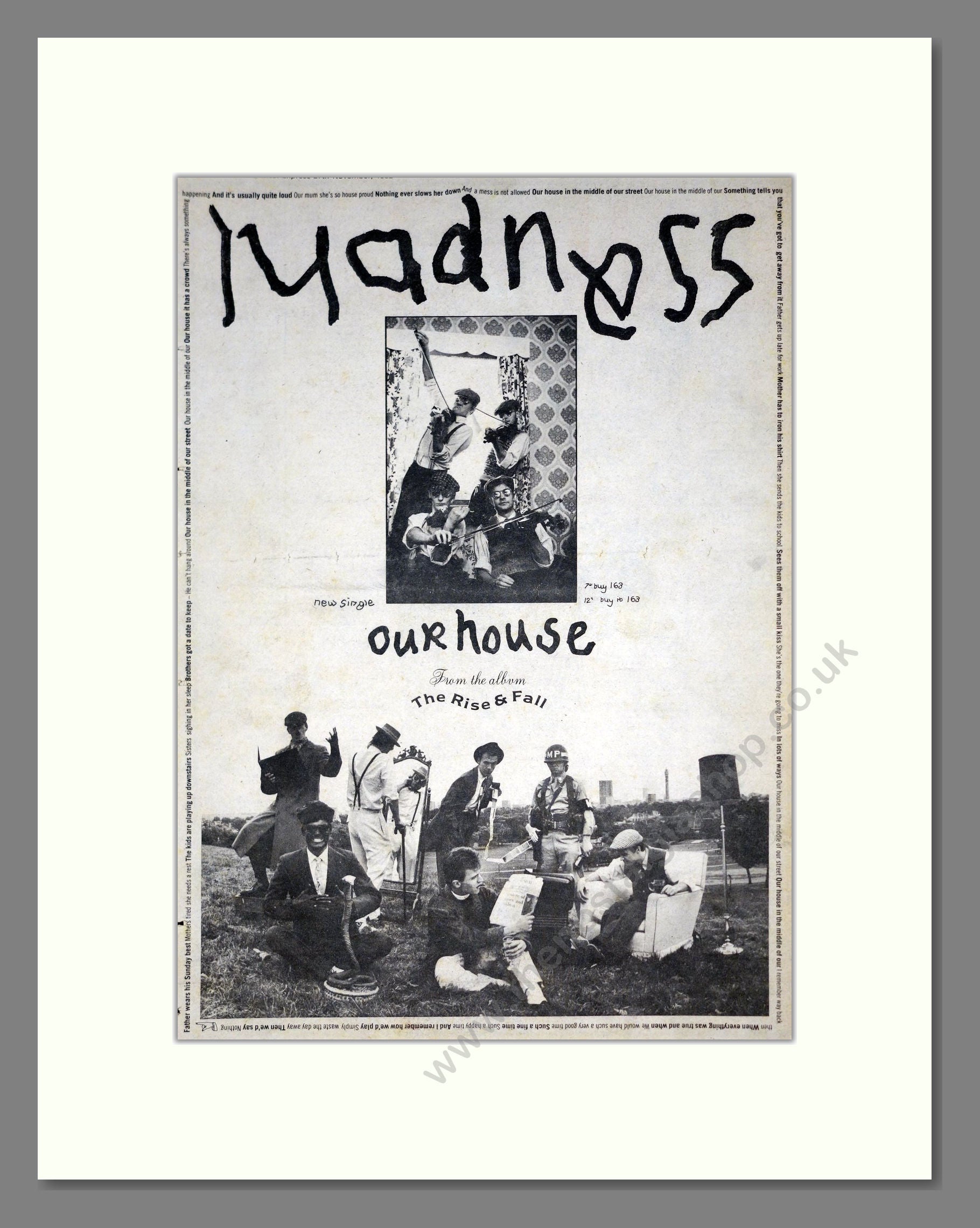 Madness - Our House. Vintage Advert 1982 (ref AD19790)