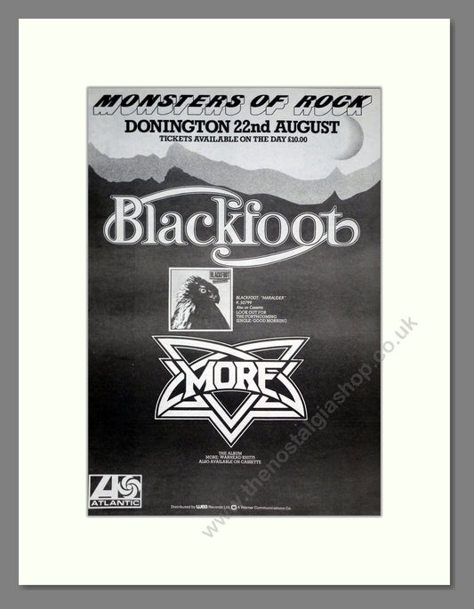 Monsters Of Rock 81 - Blackfoot / More. Vintage Advert 1981 (ref AD19797)