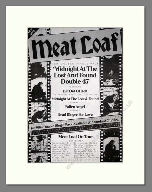 Meat Loaf - Midnight At The Lost And Found. Vintage Advert 1983 (ref AD19822)