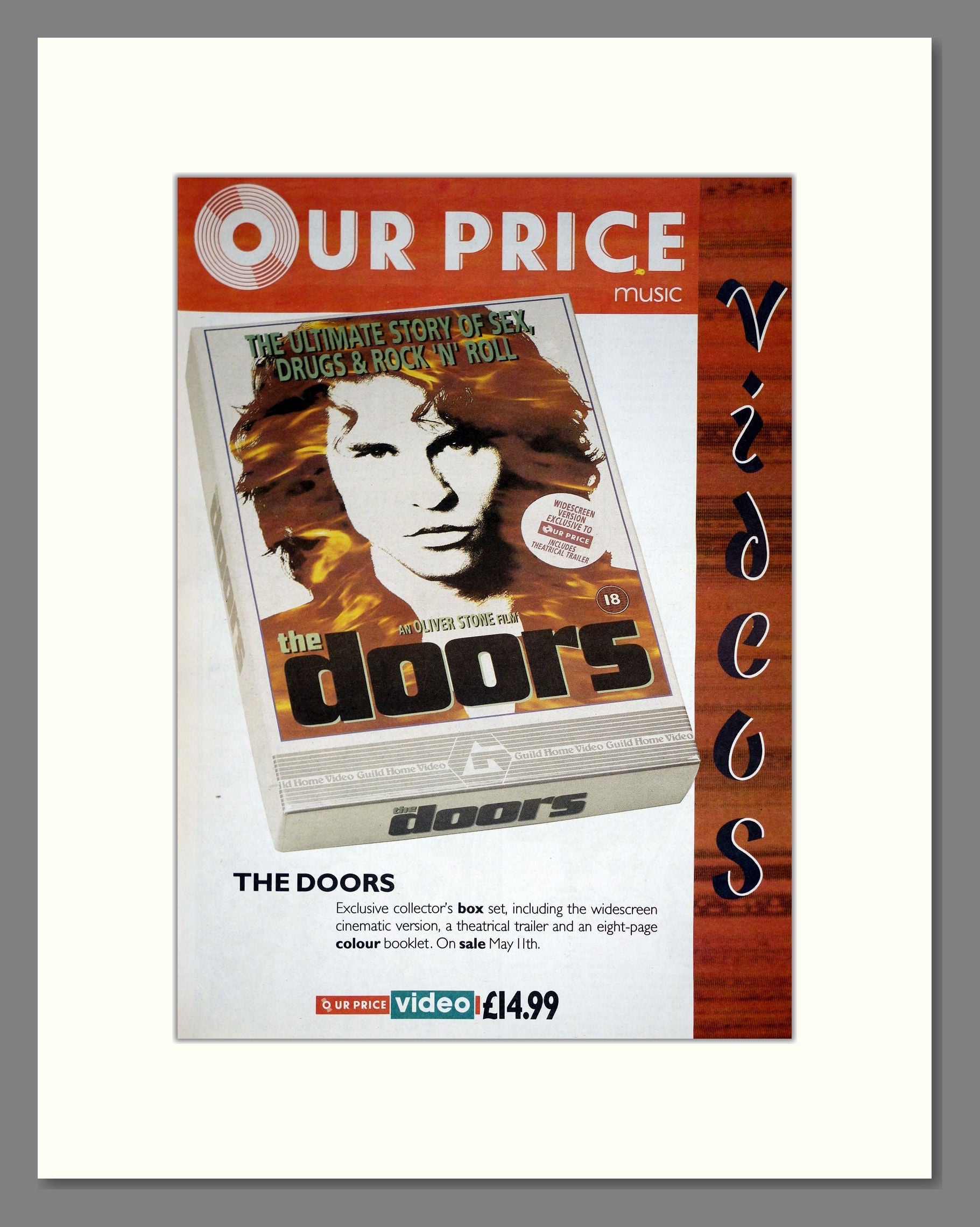Doors (The) - Video. Vintage Advert 1992 (ref AD19848)