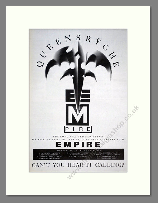 Queensryche - Empire. Vintage Advert 1990 (ref AD19962)