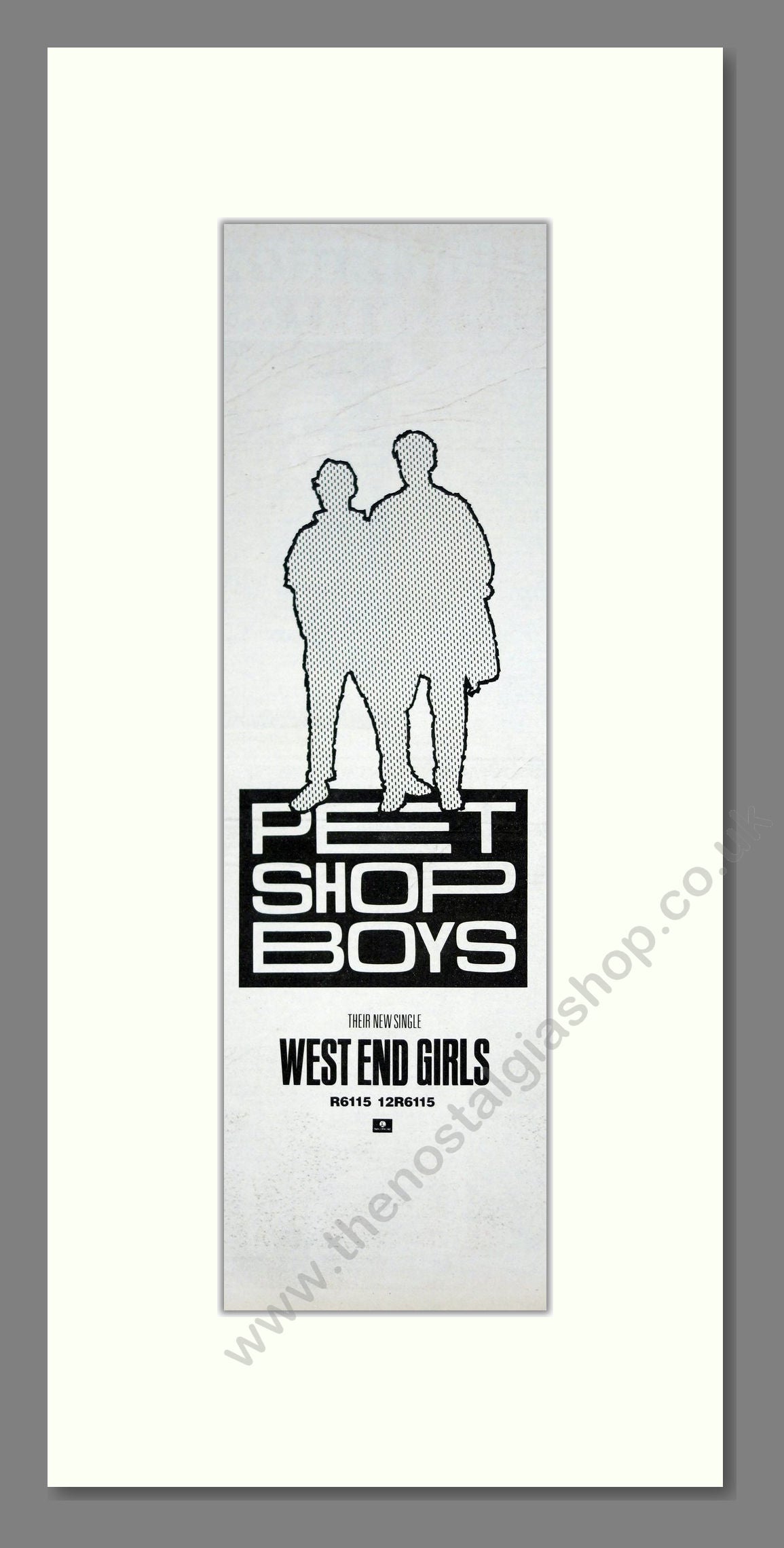 Pet Shop Boys - West End Girls. Vintage Advert 1985 (ref AD201366)