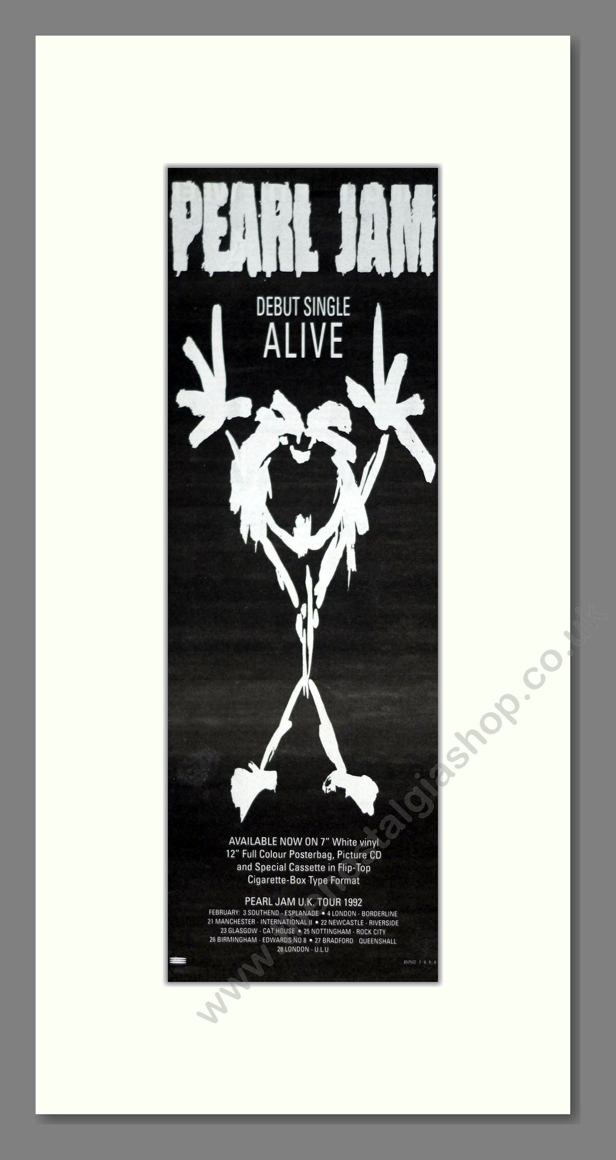 Pearl Jam - Alive. Vintage Advert 1992 (ref AD201370)