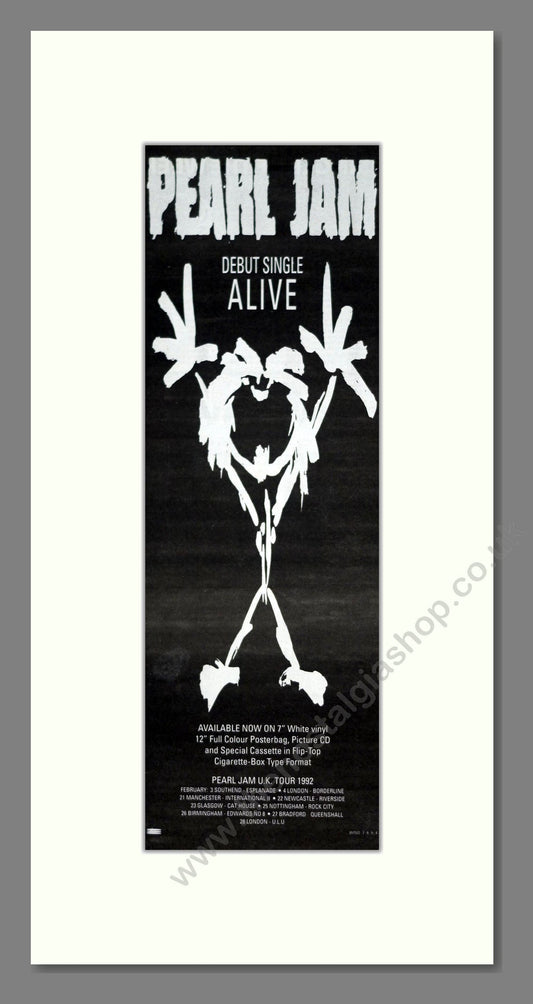 Pearl Jam - Alive. Vintage Advert 1992 (ref AD201370)