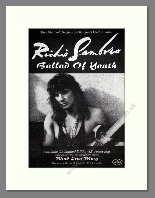 Richie Sambora - Ballad Of Youth. Vintage Advert 1991 (ref AD63174)