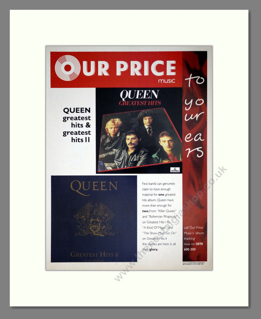 Queen - Greatest Hits I and II. Vintage Advert 1992 (ref AD63244)
