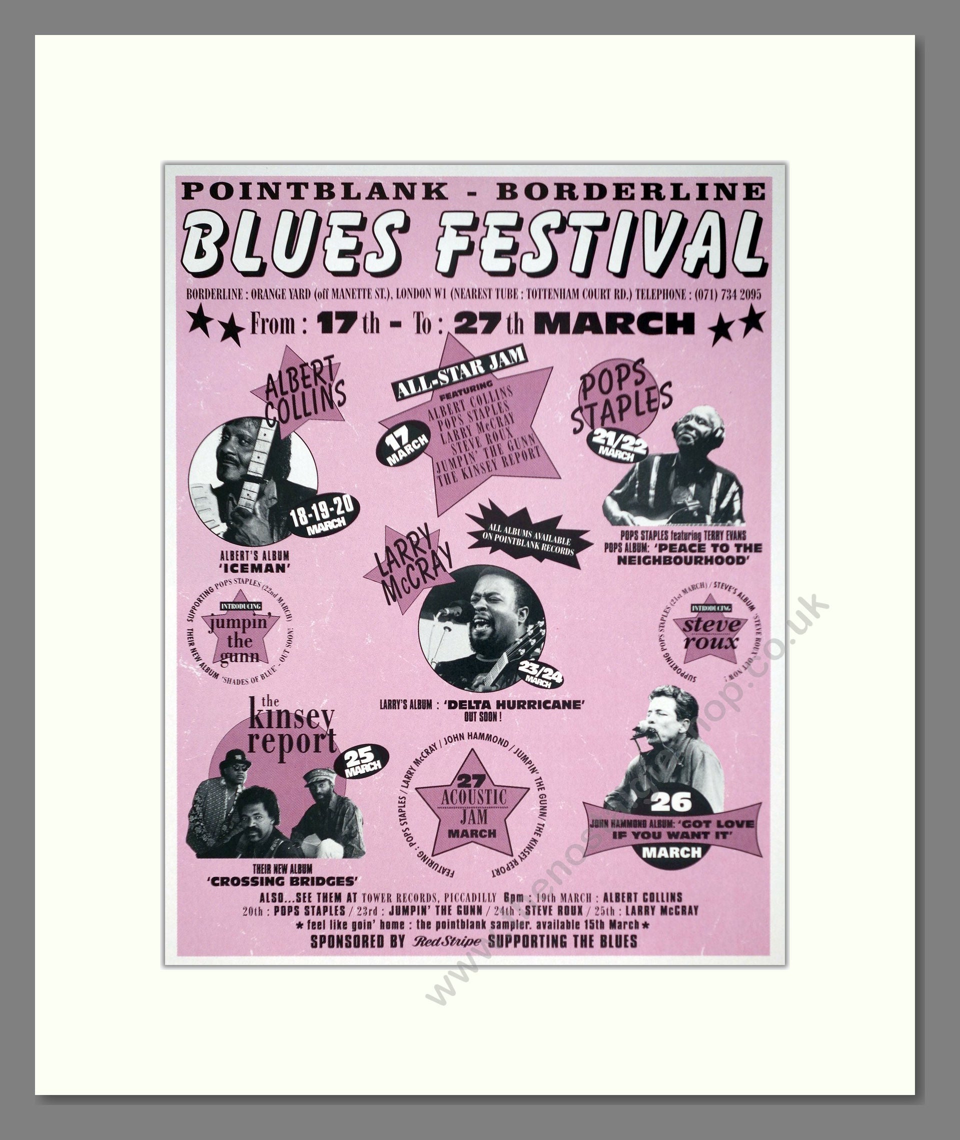 Pointblank Borderline - Blues Festival. Vintage Advert 1993 (ref AD63255)