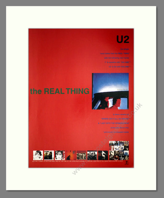U2 - The Real Thing (Double Advert). Vintage Advert 1992 (ref AD63261)