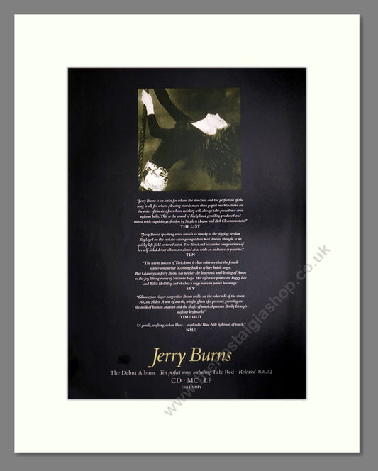 Jerry Burns - Debut Album. Vintage Advert 1992 (ref AD63266)