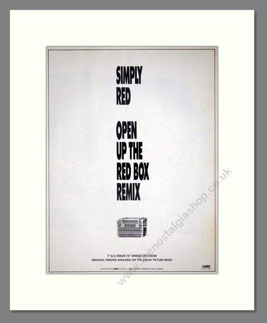 Simply Red - Open Up The Red Box. Vintage Advert 1986 (ref AD63320)