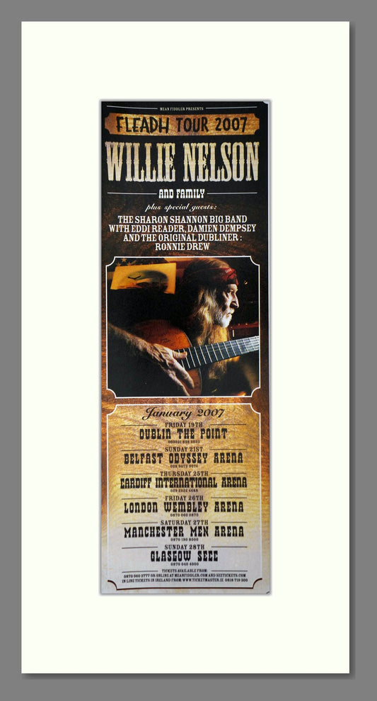Willie Nelson - UK Tour. Vintage Advert 2007 (ref AD400115)