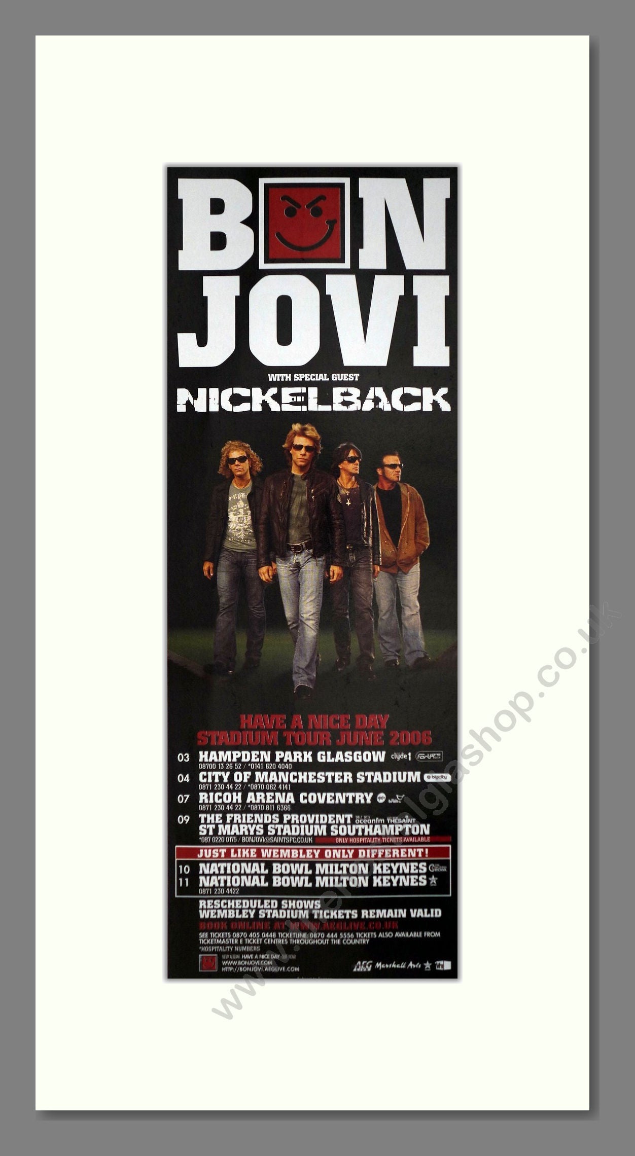 Bon Jovi - UK Tour. Vintage Advert 2006 (ref AD400116)