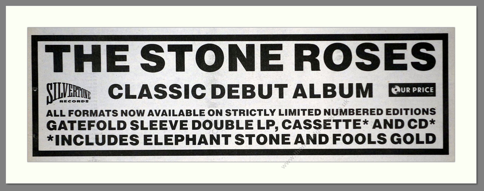Stone Roses (The) - Debut Album. Vintage Advert 1991 (ref AD400171 ...