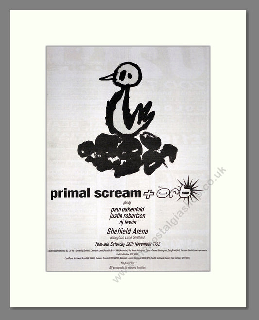 Primal Scream - Sheffield Arena. Vintage Advert 1992 (ref AD20073)