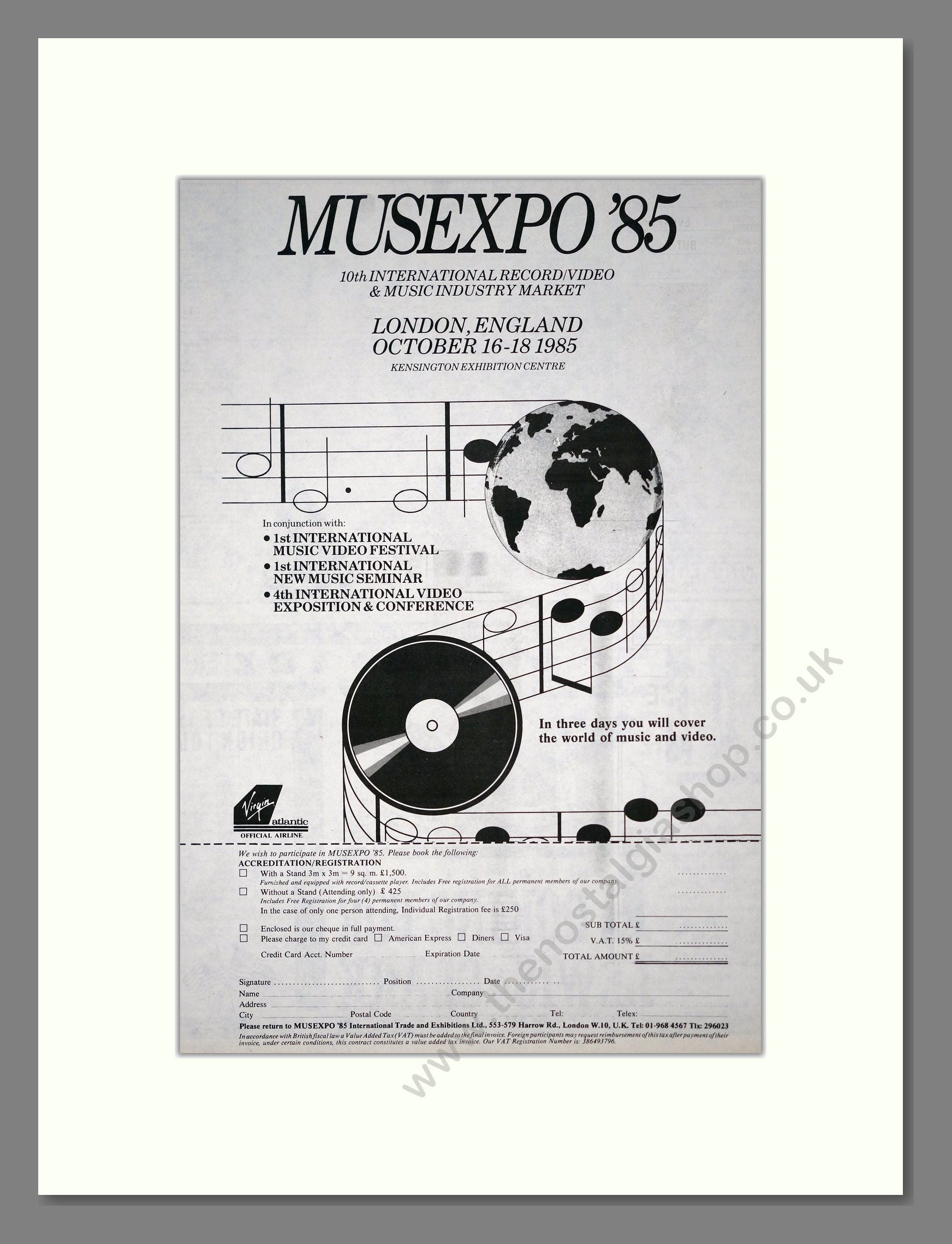 Musexpo 85 - London 85. Vintage Advert 1985 (ref AD20143)