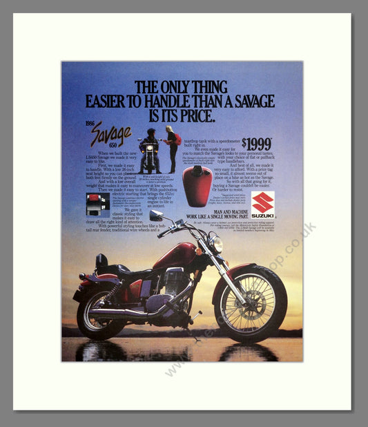 Suzuki - Savage. Vintage Advert 1986 (ref AD303373)