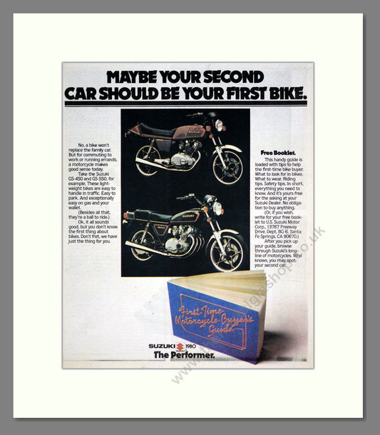 Suzuki - GS-450 GS-550. Vintage Advert 1980 (ref AD303375)