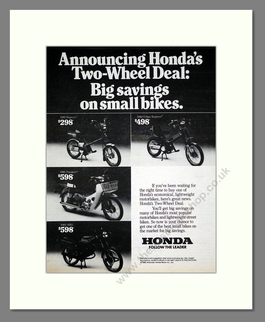 Honda - Express / Passport / MB5 / Urban Explorer. Vintage Advert 1982 (ref AD303381)