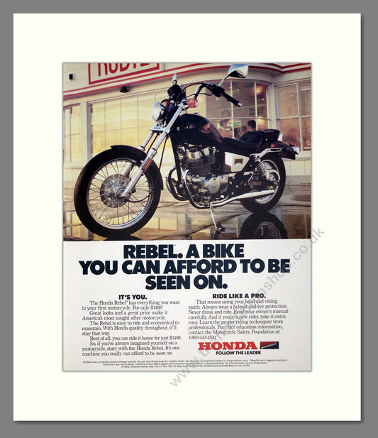 Honda - Rebel. Vintage Advert 1986 (ref AD303385)