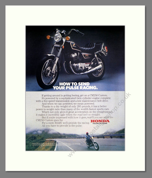 Honda - CM250 Custom. Vintage Advert 1983 (ref AD303386)