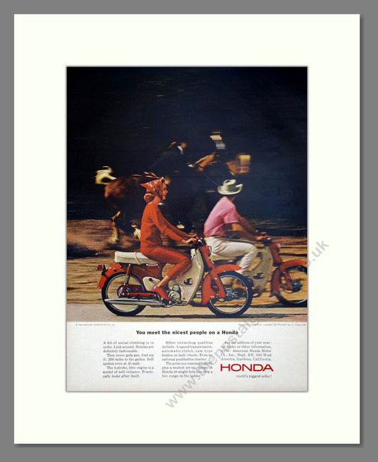 Honda - You Meet The Nicest People On A Honda. Vintage Advert 1964 (ref AD303391)