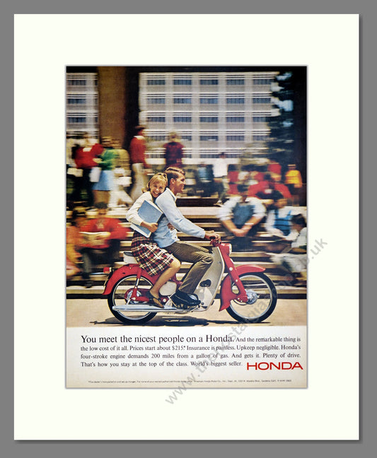 Honda - You Meet The Nicest People On A Honda. Vintage Advert 1965 (ref AD303401)