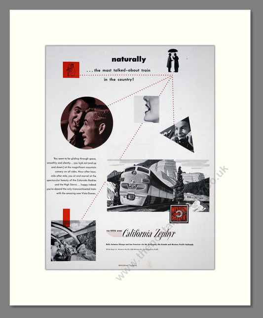 Western Pacific - California Zephyr. Vintage Advert 1950 (ref AD303346)