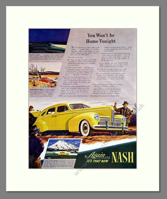Nash - You Won't Be Home Tonight. Vintage Advert 1939 (ref AD303301)
