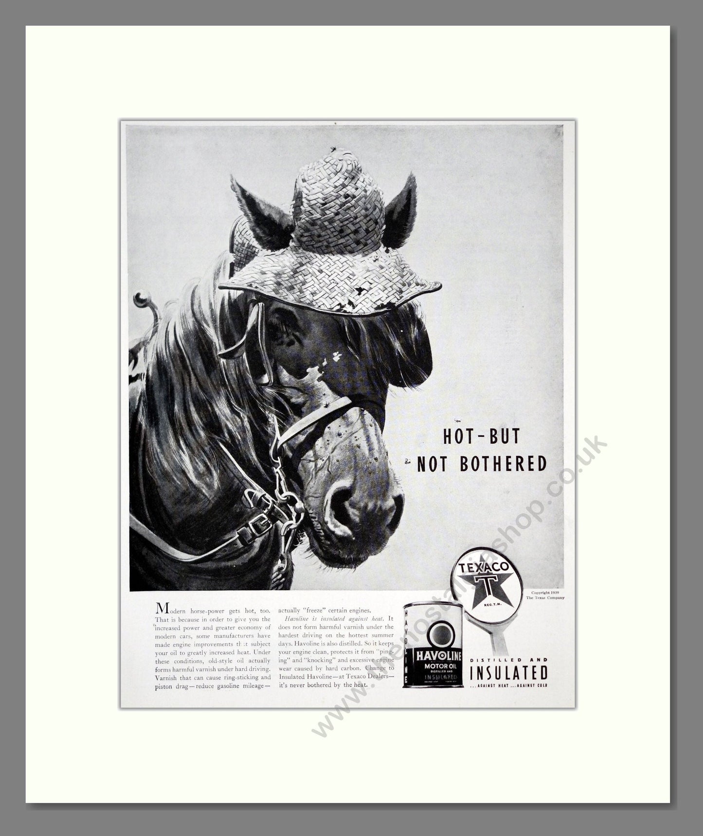 Texaco - Havoline Motor Oil. Vintage Advert 1939 (ref AD303318)