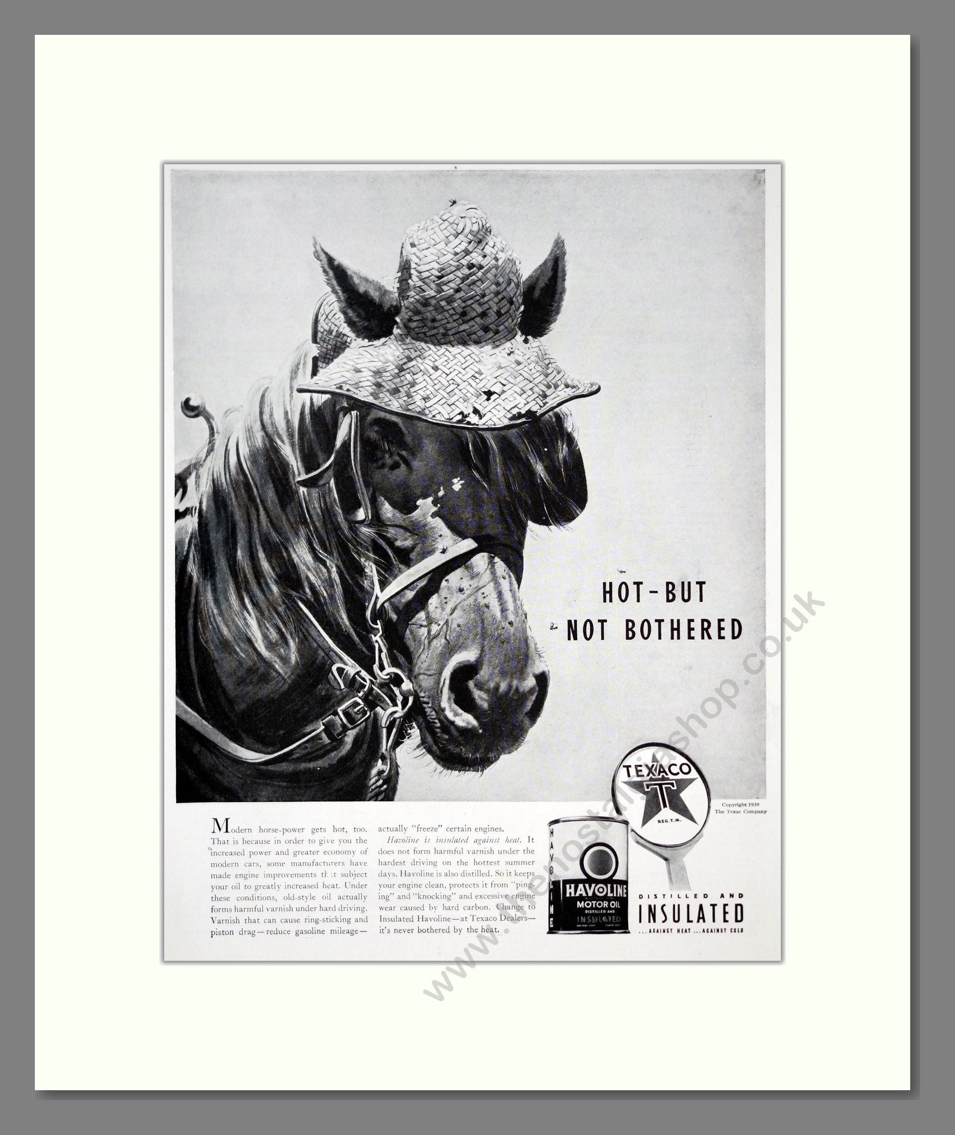 Texaco - Havoline Motor Oil. Vintage Advert 1939 (ref AD303318)